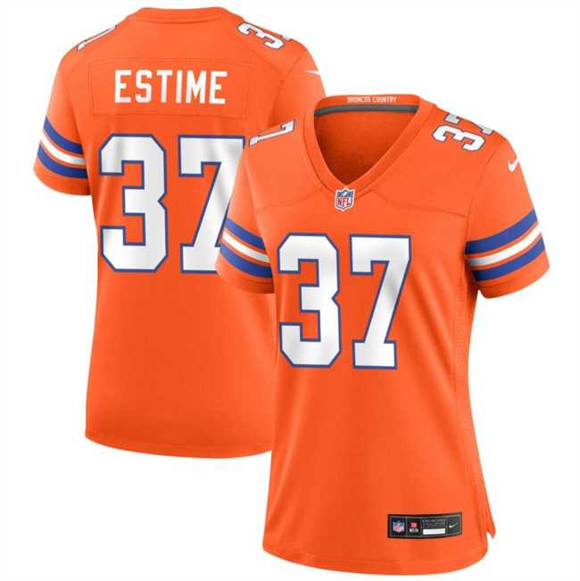 Women's Denver Broncos #37 Audric Estime Orange Mile High Collection 1977 Throwback Football Stitched Jersey Dzhi,We sell and wholesale Women's Denver Broncos #37 Audric Estime Orange Mile High Collection 1977 Throwback Football Stitched Jersey Dzhi on line form chian!